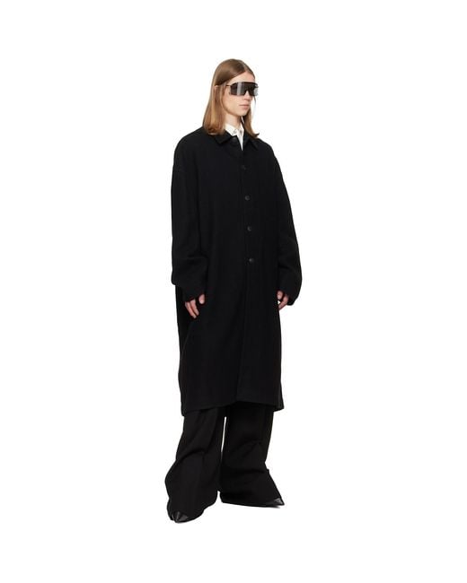 Rick Owens Black Tower Buttoned Brad Coat for men