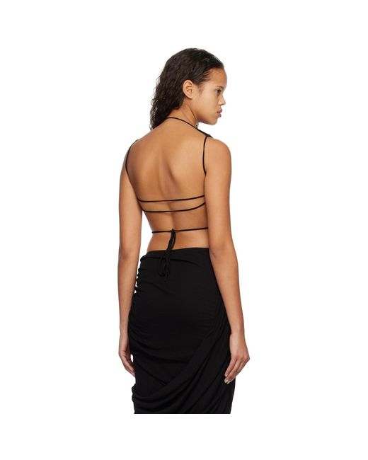 Subtle Le Nguyen Black Draped Tank Top