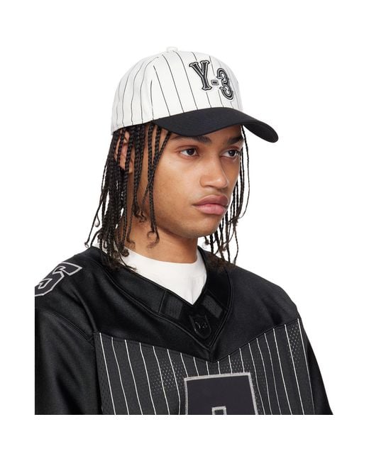 Y-3 Black Off- Pinstripe Cap for men