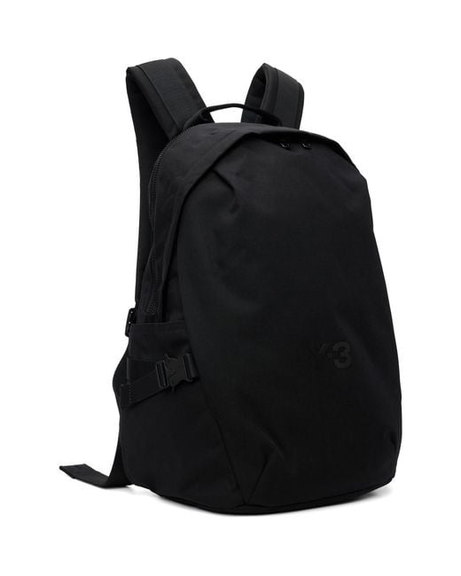 Y-3 Black Bonded-Logo Backpack for men