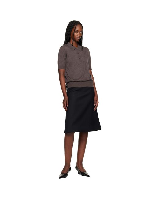 Loulou de Saison Black Migo Fluid Cashmere Polo