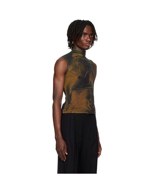 Jean Paul Gaultier Black Ssense Exclusive Khaki & High Neck Printed Water Tank Top for men