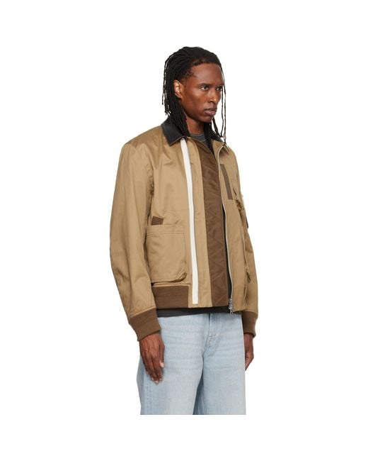 Sacai Metallic Cotton Chino Bomber Jacket for men