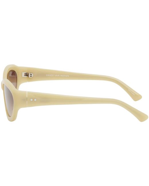 Dries Van Noten Black Beige Linda Farrow Edition goggle Sunglasses