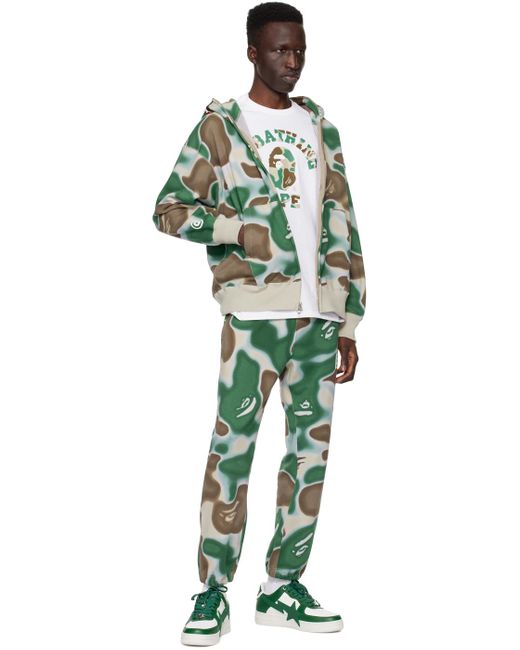 Pantalon de survêtement vert et brun à étoile emblématique et à motif camouflage liquid A Bathing Ape pour homme en coloris Green