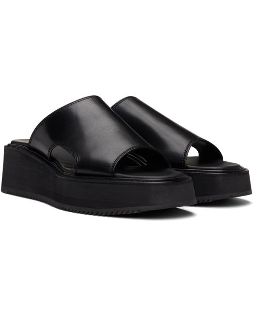 メンズ Julius ブラック Edge Cut レザー サンダル Black