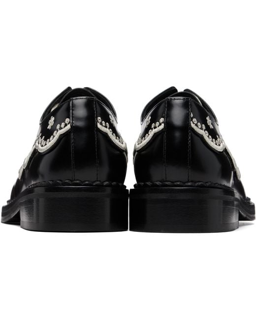 Simone Rocha Black Floral Lace Brogue Derbys