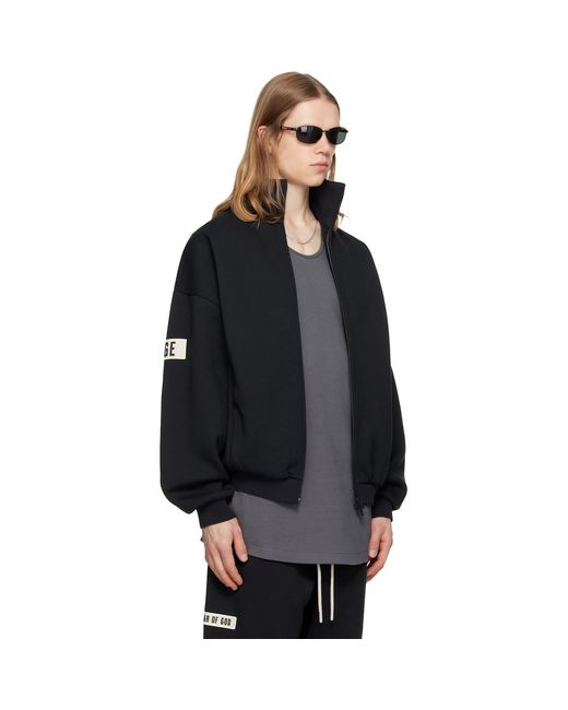 Fear Of God Black Logo Patch Track Jacket for men