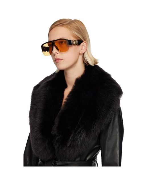 Versace Black Shield Aviator Sunglasses