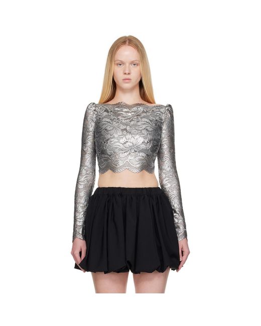 Rabanne Black Cropped Lace Top
