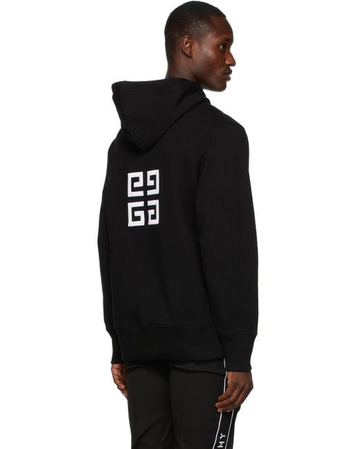 Givenchy Black 4g Embroidered Hoodie for men