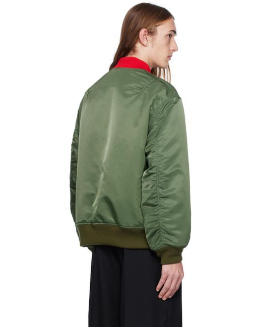 Undercover Green Fragment Design Edition Reversible Bomber Jacket for men