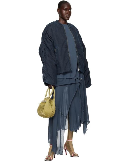 DIESEL ネイビー D-bressy デニム ボンバージャケット Blue