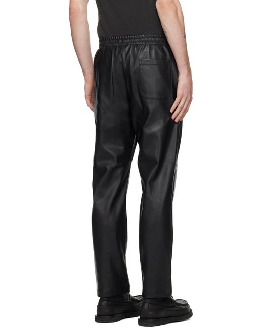 Sophnet Black Standard Easy Faux-leather Trousers for men