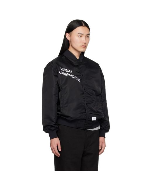 (w)taps Black 'Team' Varsity Jacket for men