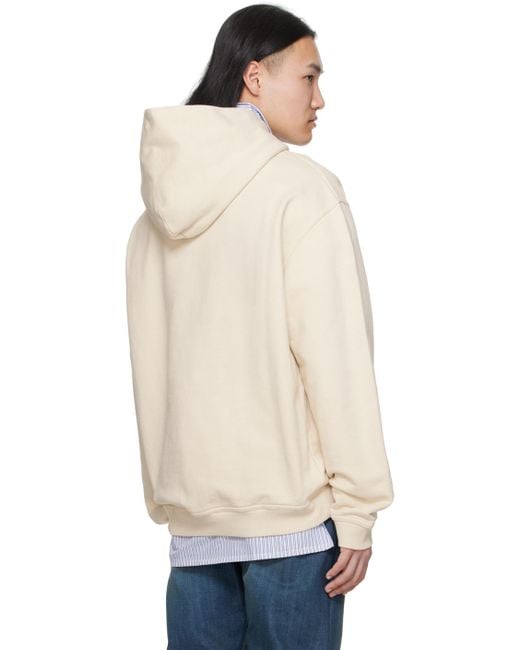 Maison Margiela Blue Off- Embroidered Hoodie for men