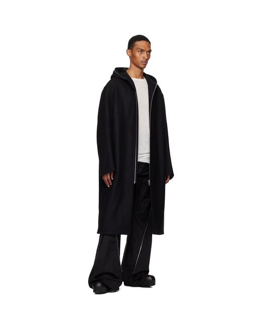 Rick Owens Black Concordians Mac Coat for men