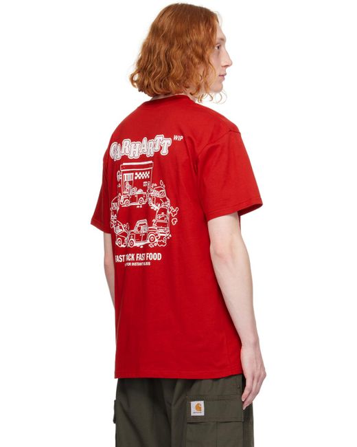 Carhartt Red 'fast Food' T-shirt for men