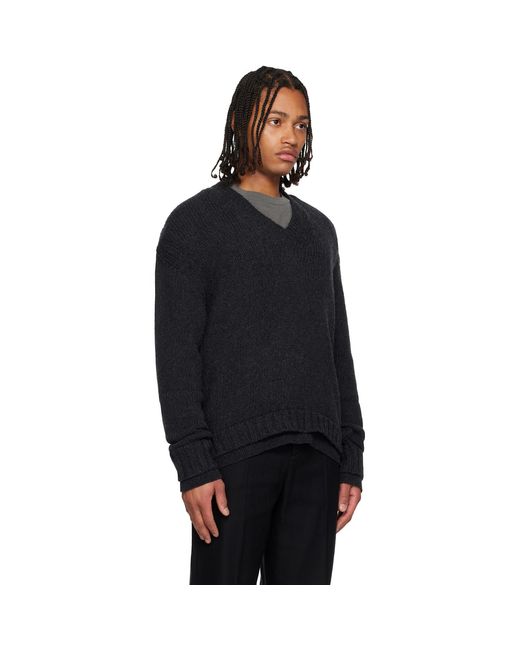Our Legacy Black False V-Neck Sweater for men