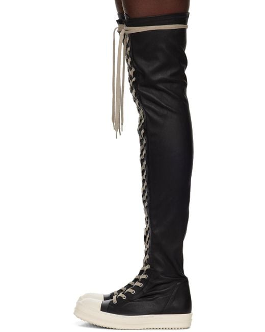 Bottes cuissardes noires exclusives à ssense édition kembra pfahler Rick Owens en coloris Black