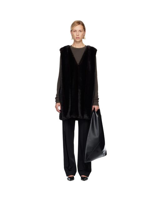 MM6 by Maison Margiela Black Faux-Fur Minidress
