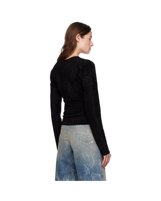 Amiri Black Velvet Ls Top