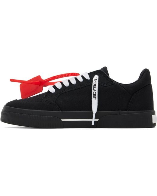 Off-White c/o Virgil Abloh Black Vulcanized Low Canvas Sneakers for men