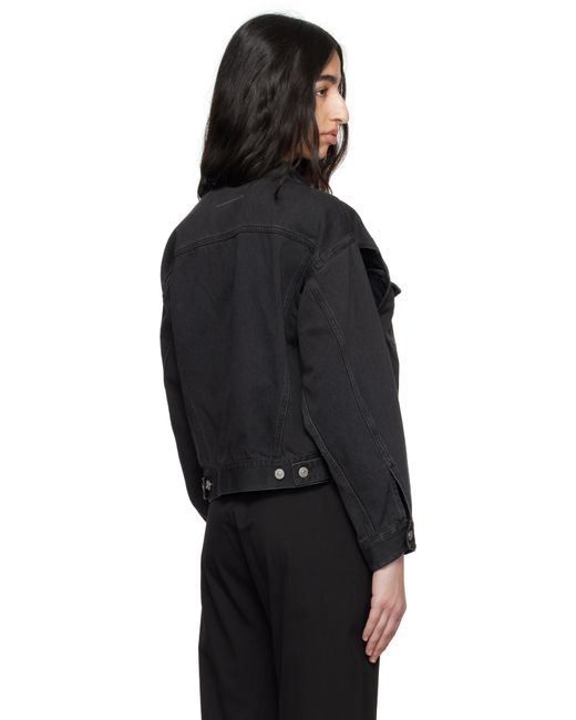 MM6 by Maison Martin Margiela Black Splatter Effect Denim Jacket