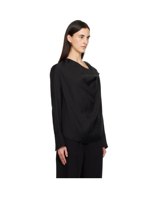Totême Black Cowl Blouse