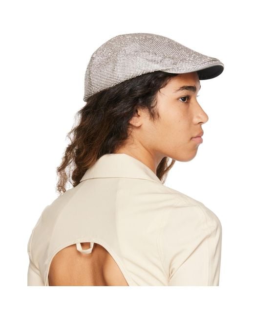 Kara Natural Crystal Mesh Flat Cap