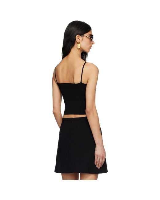 Versace Black Viscose Knit Crop Camisole