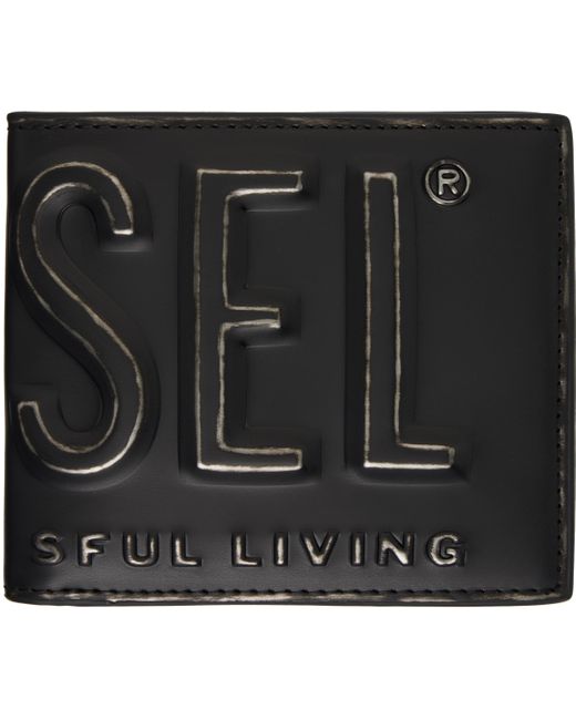 DIESEL Black 3D Bifold Coin S Wallet for men