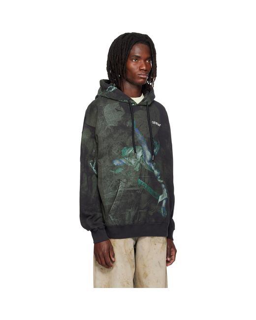 Off-White c/o Virgil Abloh Gray Dark Painting Skate Hoodie for men