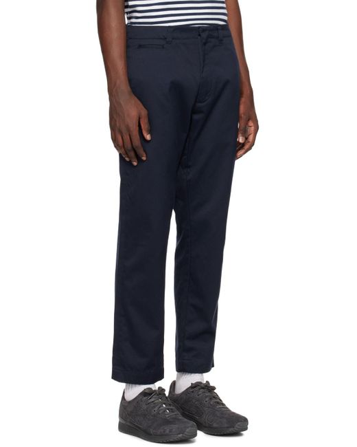 Nanamica Blue Straight Trousers for men