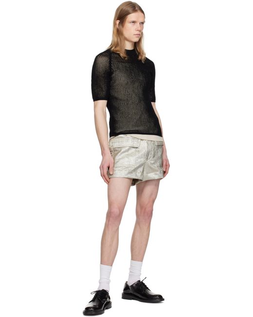 メンズ Dries Van Noten シルバー ラメ ショートパンツ Multicolor