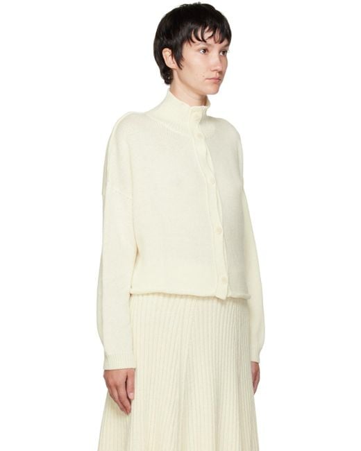 Cordera Natural Off- Stand Collar Cardigan