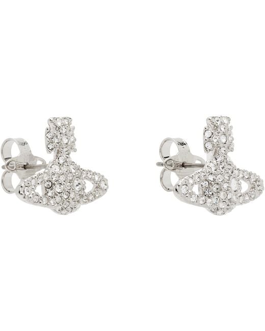 Vivienne Westwood Black Grace Bas Relief Stud Earrings for men