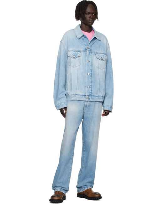 Blouson Bleu En Denim À Effet Délavé Acne pour homme en coloris Blue