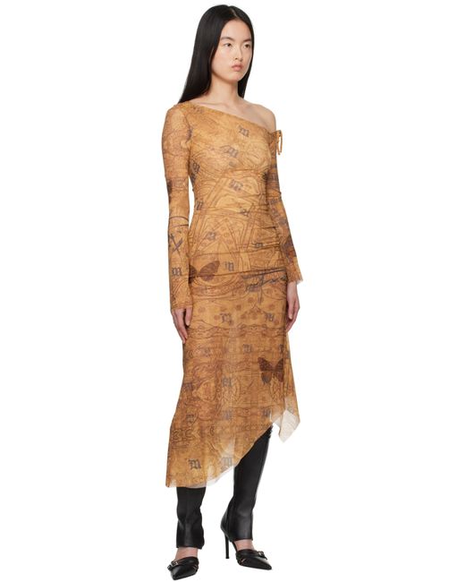Robe Midi Goa Brun En Filet À Épaule Dénudée M I S B H V en coloris Black