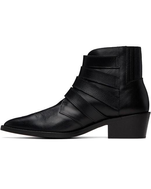 Toga Virilis Black 4 Metal Cowboy Boots for men