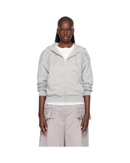 Dries Van Noten Black Cropped Loose Zipped Hoodie