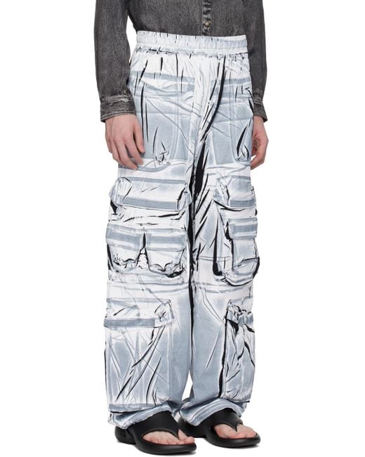 DIESEL Multicolor Blue & White P-garcia Cargo Pants for men
