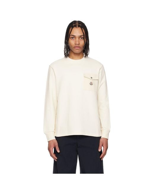 Moncler Black Off- Cotton Pocket Sweatshirt for men