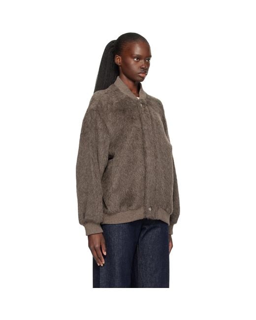 Lauren Manoogian Brown Taupe Suri Bomber Jacket