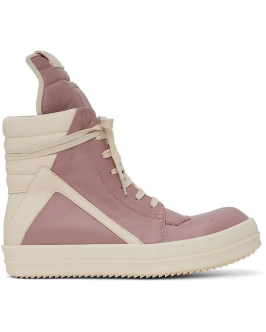 Rick Owens Pink Geobasket Sneakers for men