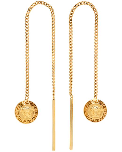 Versace Metallic Gold Medusa Earrings