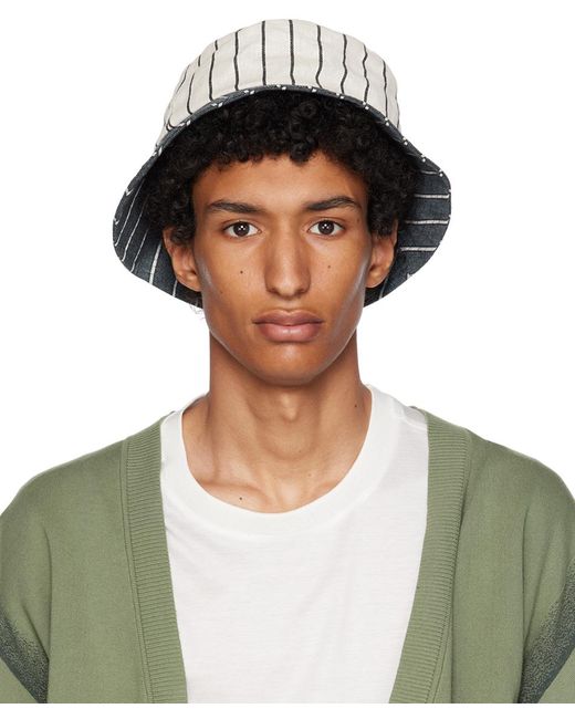 Paul Smith Green Off-white & Blue Deck Stripe Hat for men