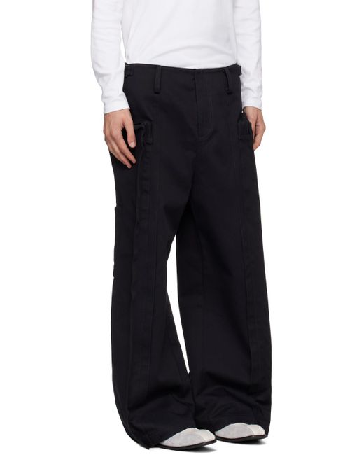 Fax Copy Express Black Oversized Cargo Pants for men