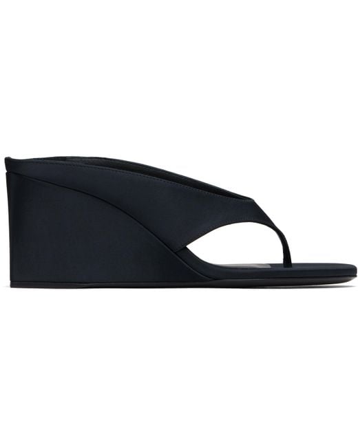 Alaïa Black Cube Thong Mule Sandals