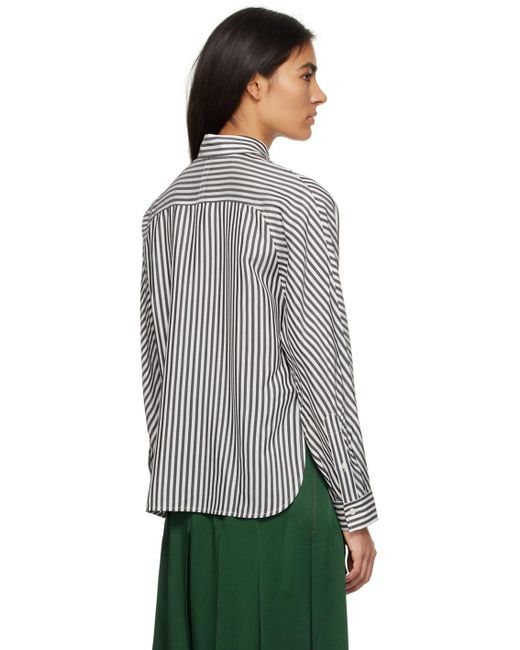 Victoria Beckham Multicolor Off-white & Black Fluid Stripe Shirt
